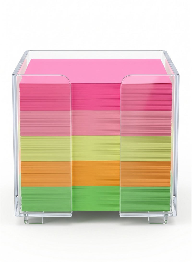 Duravel Memo Papers Non-Sticky Color Paper with Acrylic Tray, 85mm 750 Sheets/Pack, Mini Memo Papers Pads Note Paper Reminders for Office, Desk, School - Image 5