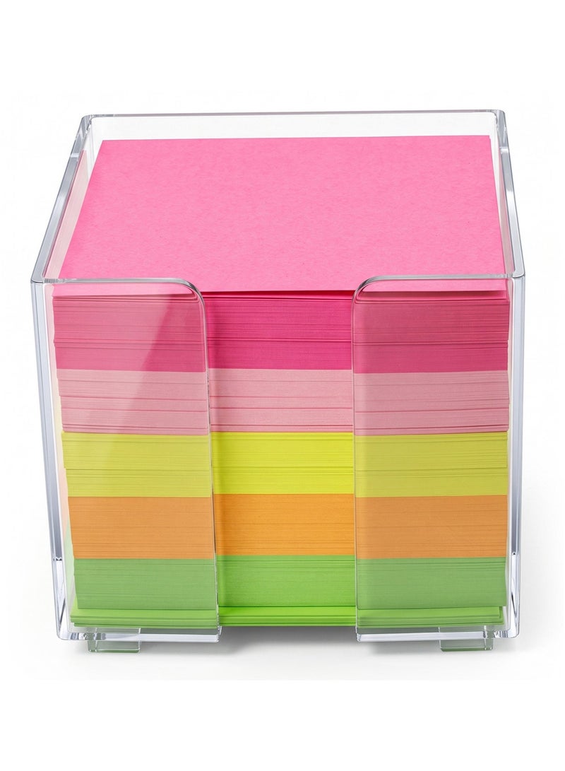 Duravel Memo Papers Non-Sticky Color Paper with Acrylic Tray, 85mm 750 Sheets/Pack, Mini Memo Papers Pads Note Paper Reminders for Office, Desk, School - Image 3
