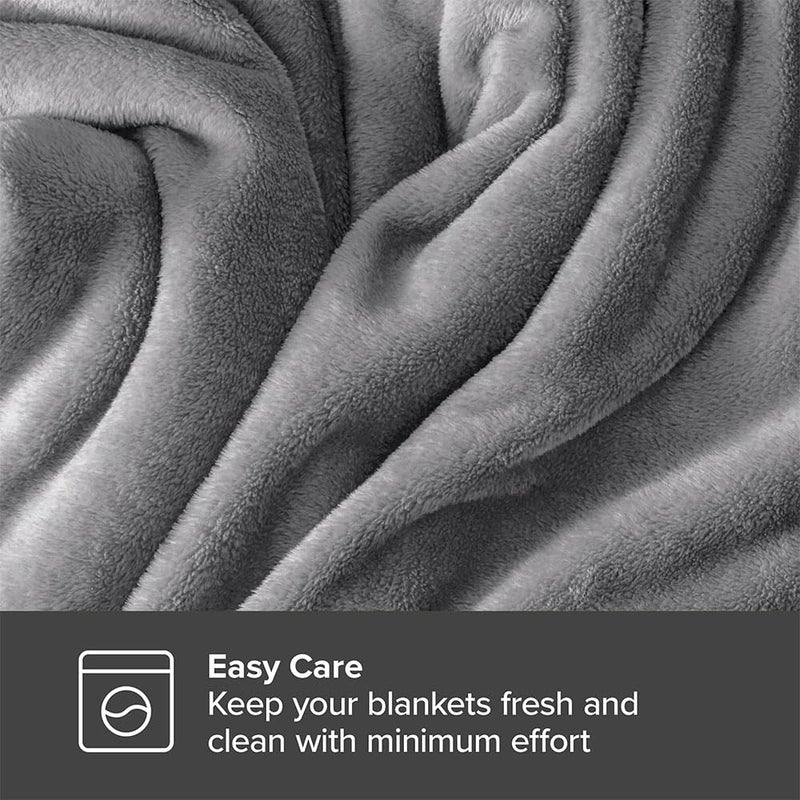 JZS Fleece Blanket, Lightweight Plush Fuzzy Cozy Soft Twin Blanket for Bed, Sofa, Couch, Travel, Camping Microplush Flannel Throw Blanket(Dark Grey,150x200cm) - Image 3