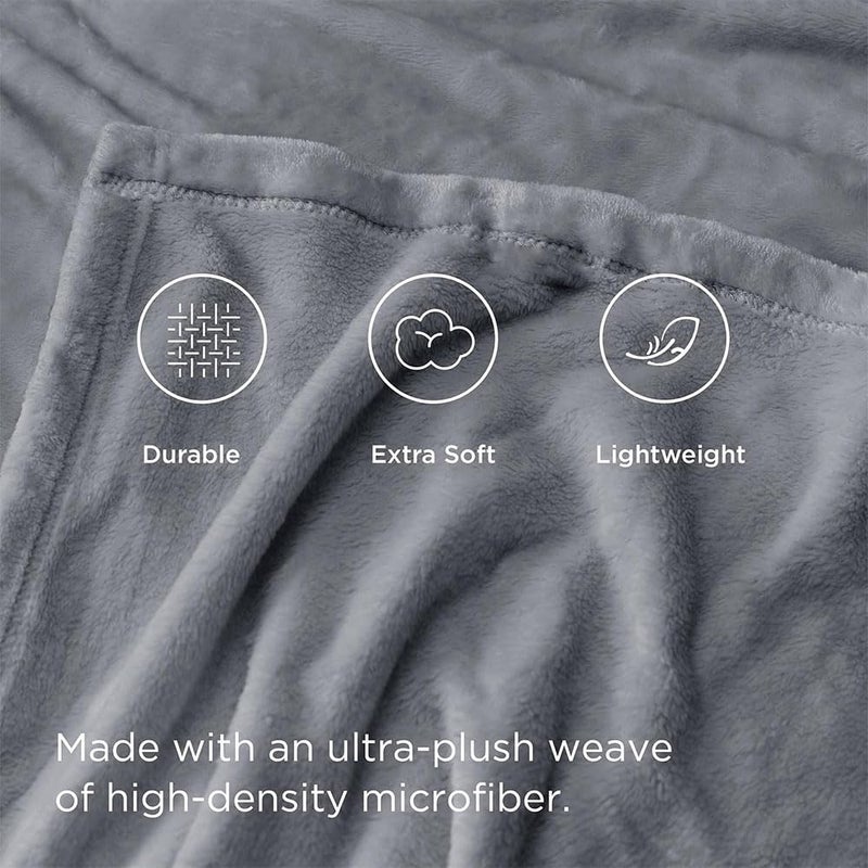 JZS Fleece Blanket, Lightweight Plush Fuzzy Cozy Soft Twin Blanket for Bed, Sofa, Couch, Travel, Camping Microplush Flannel Throw Blanket(Dark Grey,150x200cm) - Image 4