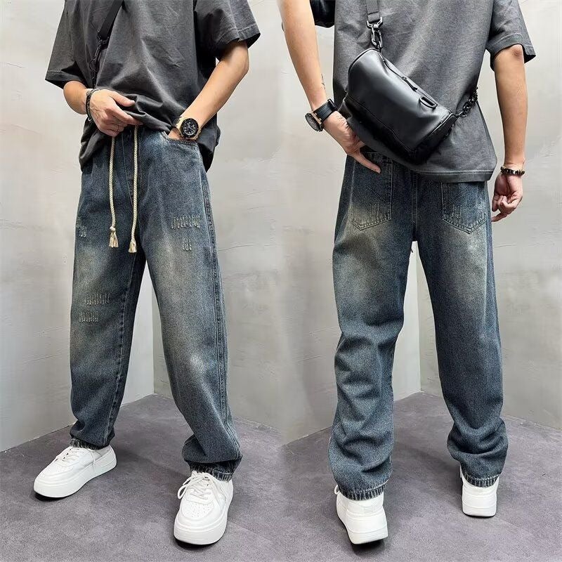 Unisex Classic Denim Jeans Loose Fit Daily Outdoor Wear - Image 2