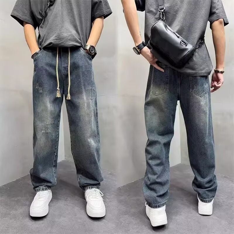 Unisex Classic Denim Jeans Loose Fit Daily Outdoor Wear - Image 1