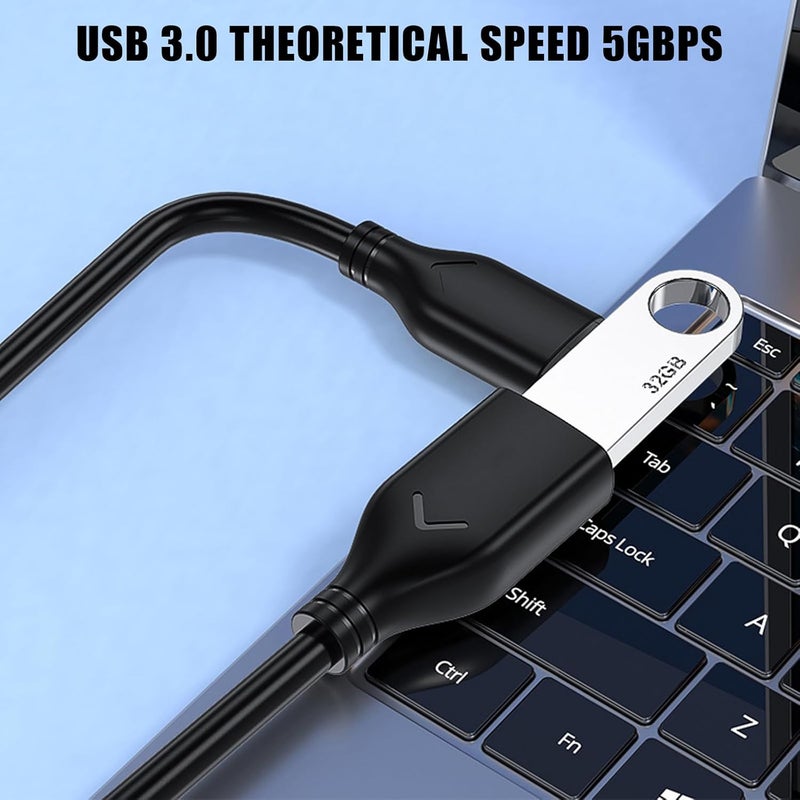 كابل تمديد USB 3.0 ذكر إلى أنثى لنقل البيانات بسرعة عالية وشحن الطابعات والأقراص الصلبة الخارجية - Image 2
