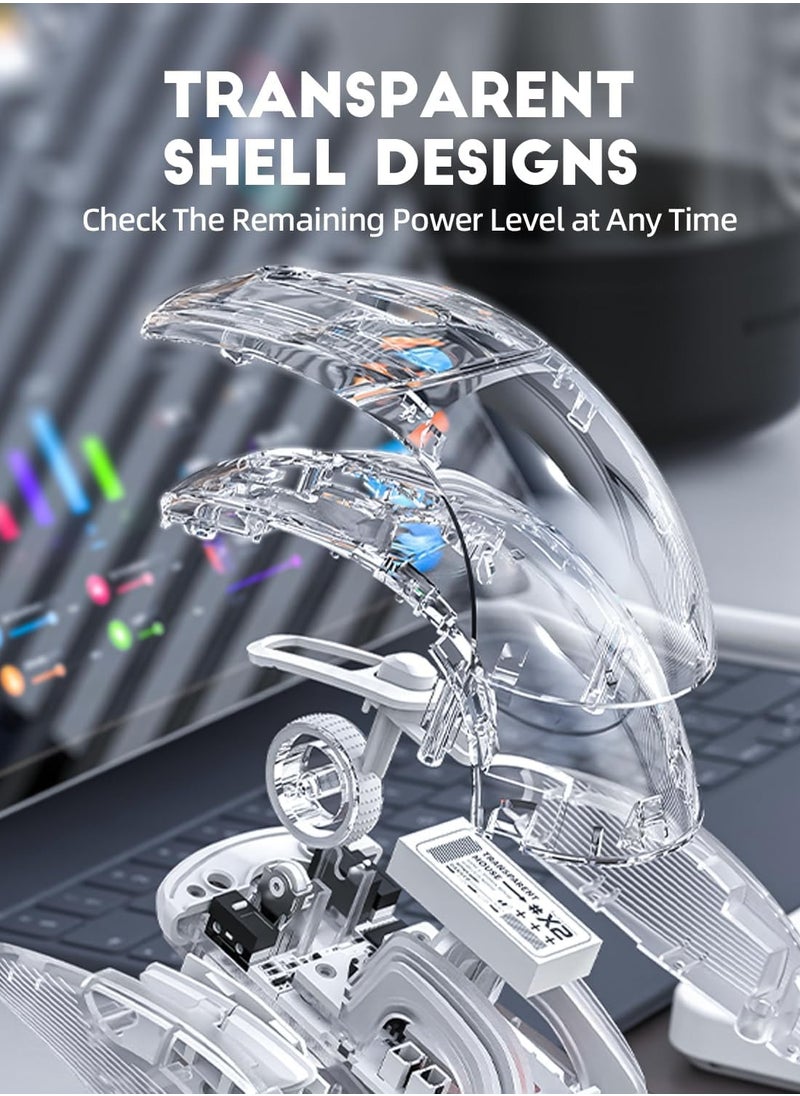 Attack Shark - X2 Pro Wireless Gaming Mouse with RGB Charging Dock,Tri-Mode PC Gaming Mice 2.4G/Bluetooth/Wired,Noiseless Mouse RGB Backlit,Transparent Shell,PixArt 3212 4000 DPI,for Win/MAC,Black - Image 1