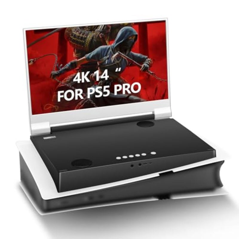 14" Inch IPS 4k 60Hz Portable Monitor Gaming Display Integrated with PS5 pro not Included 3840×2160 with 2 HDMI Ports, FreeSync, Built-in 2 of Multimedia Stereo Speaker - Image 1