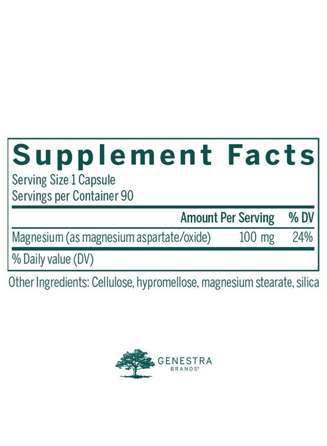 Genestra Brands Magnesium | Magnesium Aspartate Mineral Supplement | 90 Capsules - Image 2