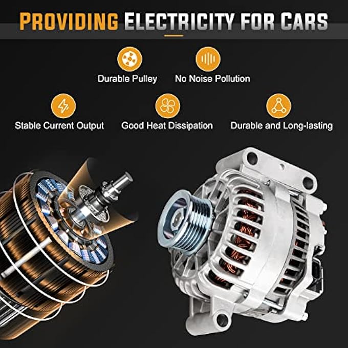ILONPA Alternator Replacement Compatible with Ford Escape 2001 2002 2003 2004, 2001-2004 Mazda Tribute Replace AFD0073, 1L8U-10300-CD, ALT-1607, 112961, AJ03-18-300A - Image 3