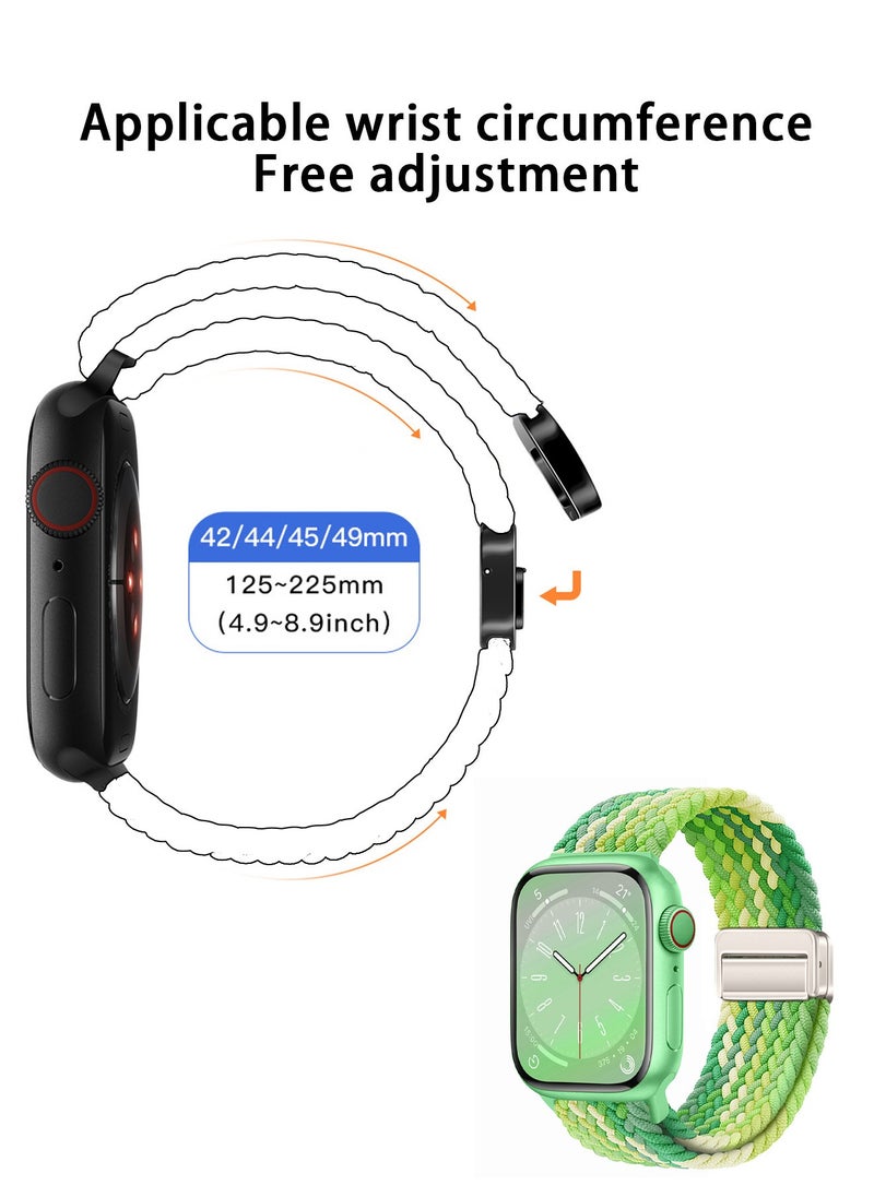 X-level - Bands Compatible with Apple Watch 42mm 44mm 45mm 49mm Series 9/8/7/SE/6/5/4/3/2/1 IWatch Ultra/Ultra 2/Hermès Men Women Braided Nylon Sport Band Adjustable Elastics Magnetic Buckle Straps - Image 1
