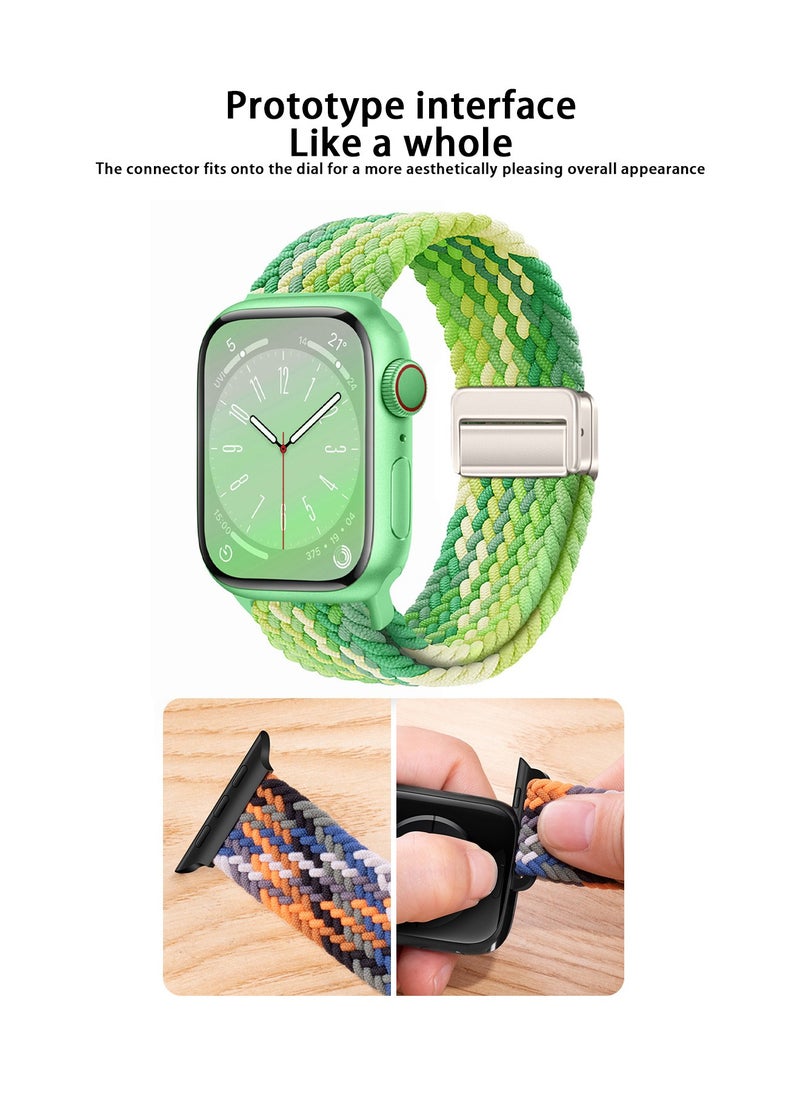 X-level - Bands Compatible with Apple Watch 42mm 44mm 45mm 49mm Series 9/8/7/SE/6/5/4/3/2/1 IWatch Ultra/Ultra 2/Hermès Men Women Braided Nylon Sport Band Adjustable Elastics Magnetic Buckle Straps - Image 1