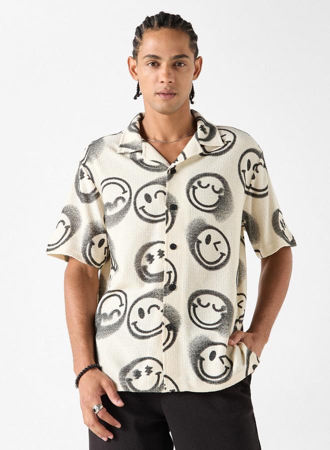 اس بي كاركترز قميص بأكمام قصيرة وطبعات سمايلي ورلد - Image 1