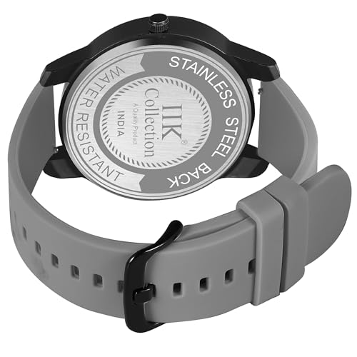 IIK COLLECTION Silicone Watches For Men Round Numerical Dial Analogue Men Watch|Long Battery Life With Long Lasting Polish/Adjustable Flexible Silicon Strap|Watches For Boys,Band_Grey,Dial_Multicolor - Image 4