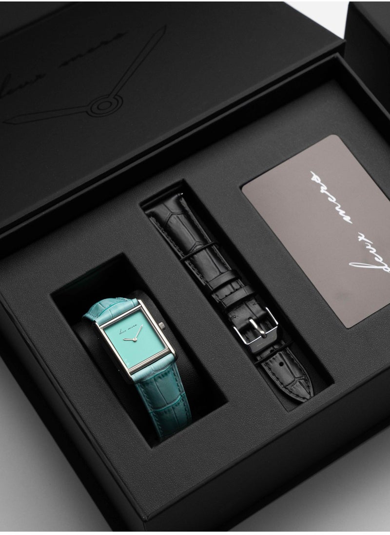 Deux Mers - French Design Quartz Tiffany Triangle Dial Watch with Additional Strap - Image 1