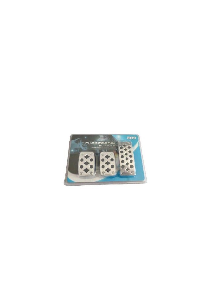 Generic CS-049 Car Pedal Brake Gas Pedal Cover Set 3 Pcs Manual Nickel High Quality Materials Premium Non-Slip Design Makes Driving Safer and Reliable - Image 2