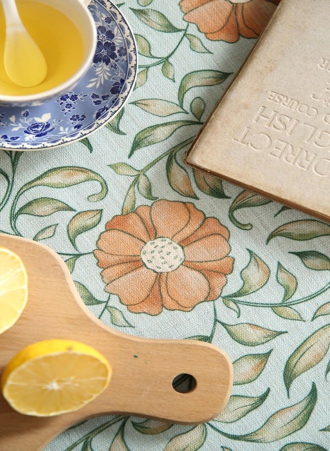 patdrea Designer French Linen Tablecloth Rectangle for Tables,Italian Floral Tablecloth,Provencal Country Tablecloths,FlowerBlue Pattern Table Cover for Kitchen Dining,Christmas,55"x79" - Image 4