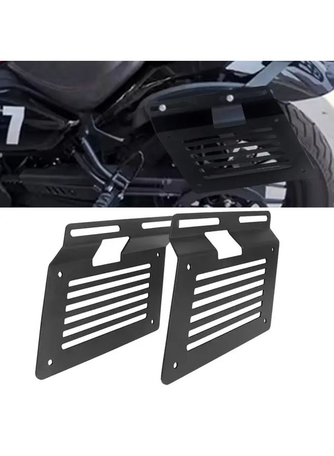 1 Pair Side Bag Iron Plate Heavy Duty Motorcycle Mudguard with Heat Dissipation - Image 1