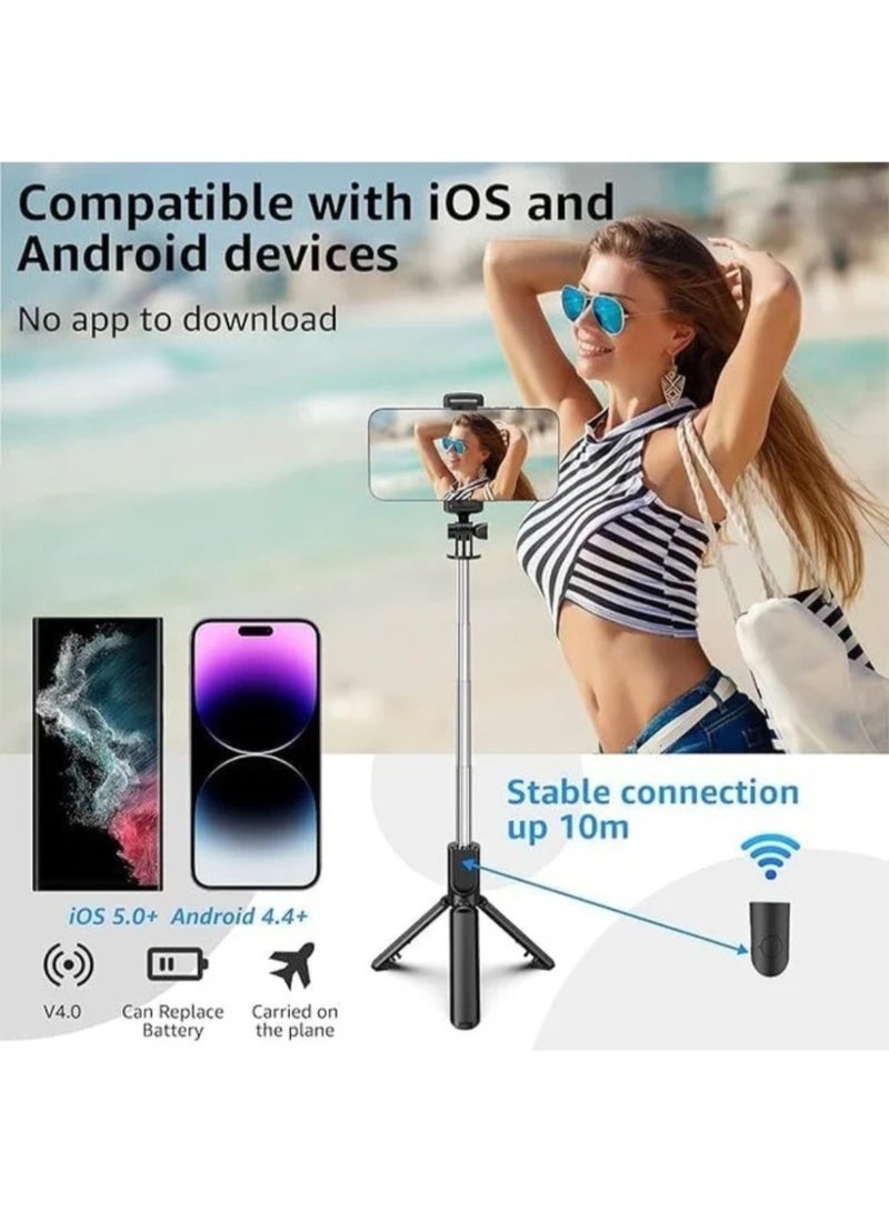 Shopping Point Selfie Stick Tripod with Bluetooth Remote, 170cm Extendable Mobile Phone Holder Stand for iPhone & Android - Black - Image 5