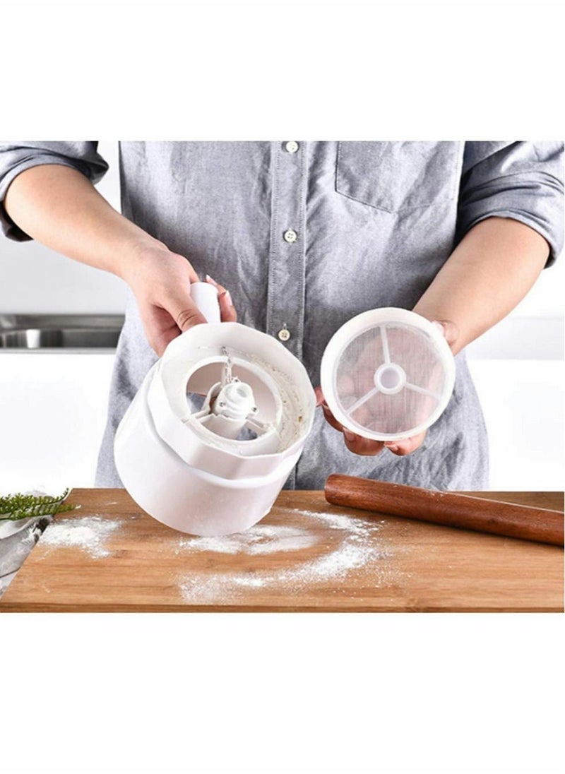 Excefore - Electric Handheld Flour Sieve Strainer, Stainless Steel Electric Operated Flour Sifter Baking Sifter Sieve Cup for Home Baking, White - Image 1