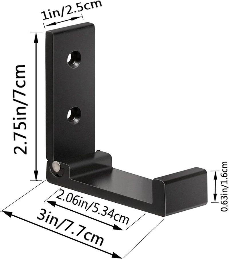 ZEYU Folding Coat Hooks, 5Pcs Wall Hooks for Hanging Coat Towel Hooks Hardware Heavy Duty Aluminum Alloy Headphone Holder No Rust Wall Mounted with Screws for Bags Fitness Equipment - Image 2