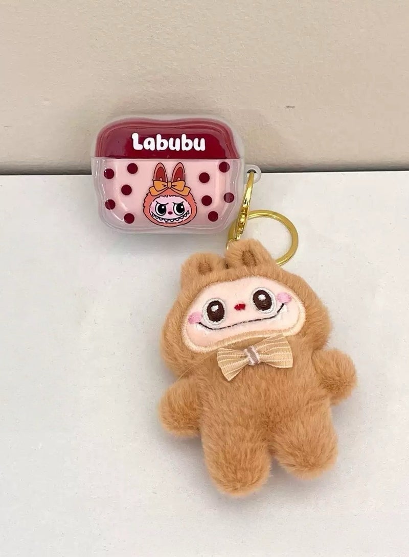 2-piece，Creative cartoon ragbub headphone case cover suitable for airpodsPro/Pro2 headphone protective case，headphone case + doll