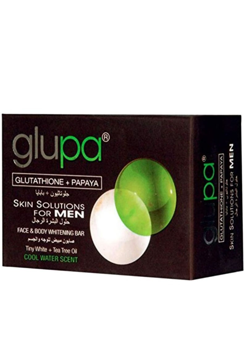 Glupa Glutathione + Papaya Skin Salution For Men Face And Body Whitening Bar 100 g