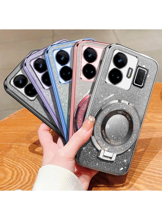 S-TOP Case For Realme GT Neo 5 Plated Gradient Glitter Round Holder TPU Phone Case - Image 2