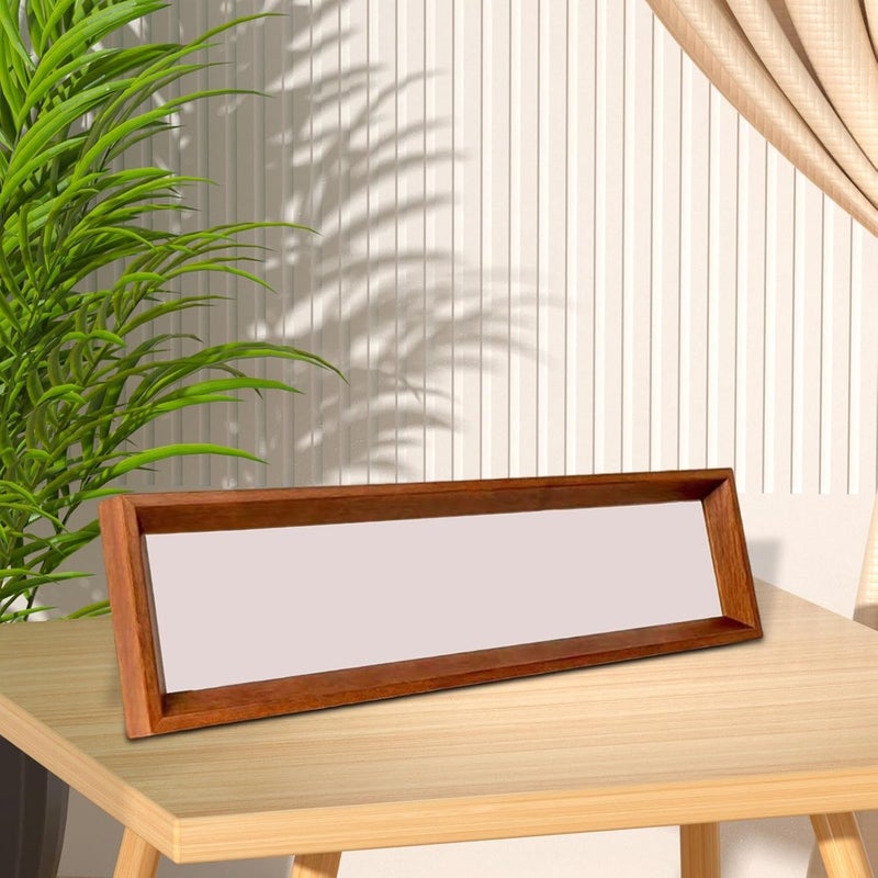 Qianly Wooden Painting Frame, Wood Art Frame, Wall Mount or Tabletop Rectangular Picture Frame Panoramic Frame for Dining Room, Walnut Color, 10.5cmx32cm - Image 3