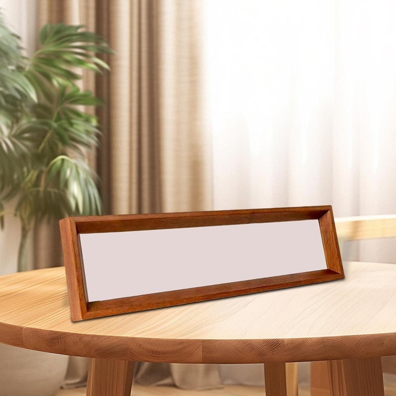 Qianly Wooden Painting Frame, Wood Art Frame, Wall Mount or Tabletop Rectangular Picture Frame Panoramic Frame for Dining Room, Walnut Color, 10.5cmx32cm - Image 4