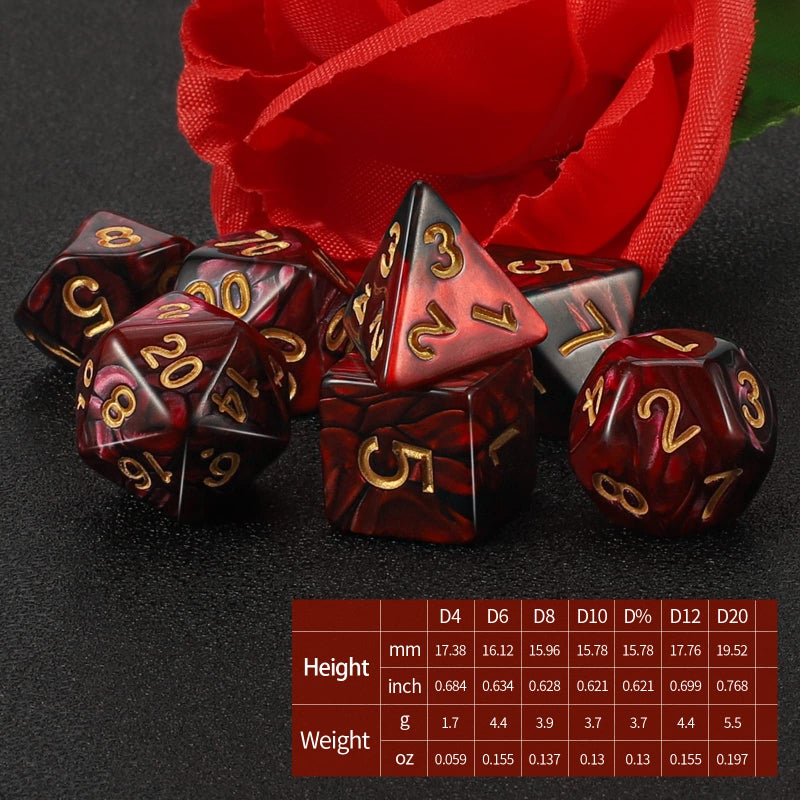 QMAY DND Dice Set -D&D Polyhedral Dice (7 Pcs) for Dungeons and Dragons (Red and Black) - Image 2