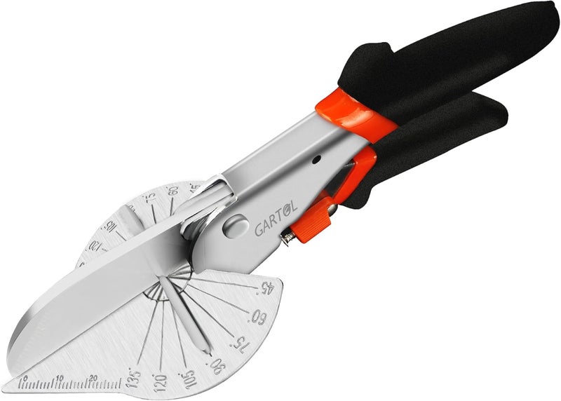 GARTOL Miter Shears, Multifunctional Trunking Shears for Angular Cutting of Moulding and Trim, Adjustable at 45 to 135 Degree, Hand Tools for Cutting Soft Wood, Plastic, PVC, No Replacement Blade - Image 1
