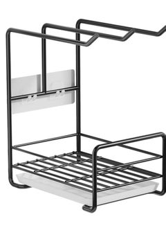Sponge Holder for Kitchen Sink Rustproof Kitchen Sink Caddy Organizers Punch-free Sponge Holder Soap Dispenser Towel Brush Holder Rack Sink Sponge Holder Sink Basket for Kitchen Bathroom