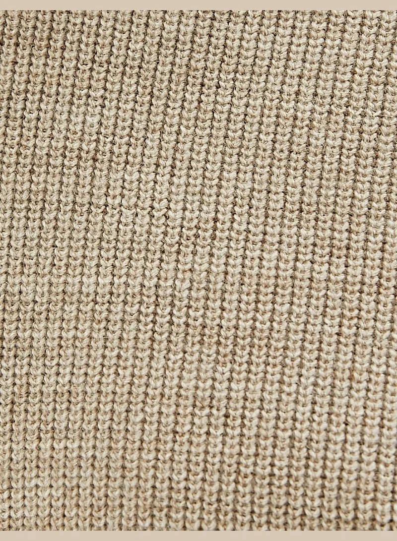 KOTON Crew Neck Long Sleeve Ribbed Basic Sweater
