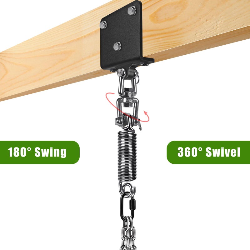 BeneLabel Punching Bag Hanger with Spring Beam Hanger Bracket with Stainless Steel Chain Punching Bag Hanging kit Boxing Bag Beam Mount 360Â° Swivel Hook for Hanging Heavy Bag, Muay Thai - Image 5