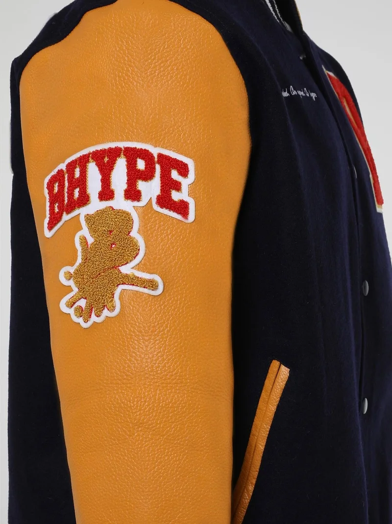 BHYPE SOCIETY  BHype Society - Varsity Jacket Collection Blue/Orange  | Best Price UAE