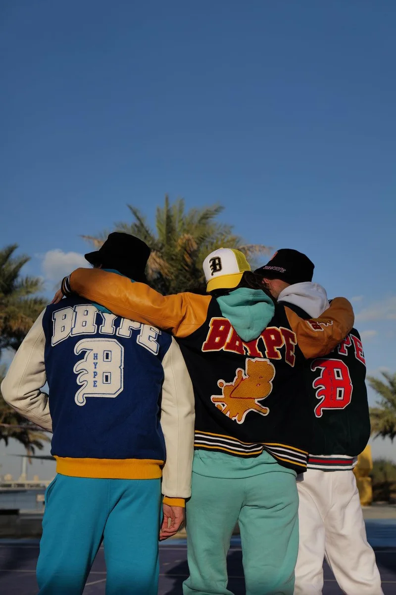 BHYPE SOCIETY  BHype Society - Varsity Jacket Collection Blue/Orange  | Best Price UAE