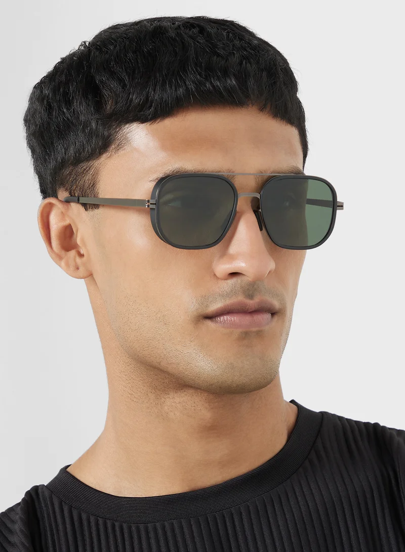 Robert Wood Polarized Lens Aviator Steampunk Sunglasses