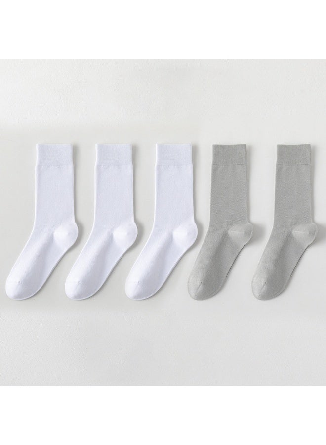 Shougu Summer Thin Men's Business Long Tube Socks 5 Piece Set 