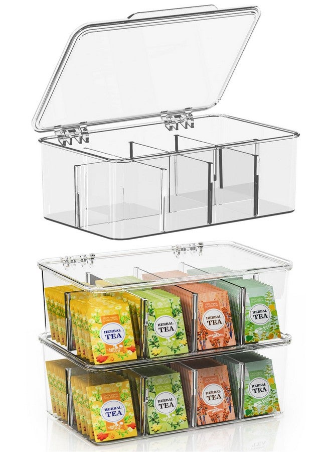 Utopia Home Tea Bag Organizer - 3 Pack Stackable Tea Storage Containers with Lids - Clear Plastic Tea Bag Holder for Kitchen Cabinet, Pantry organizers and storage, Cupboard, Snack & Home Organization - Image 1