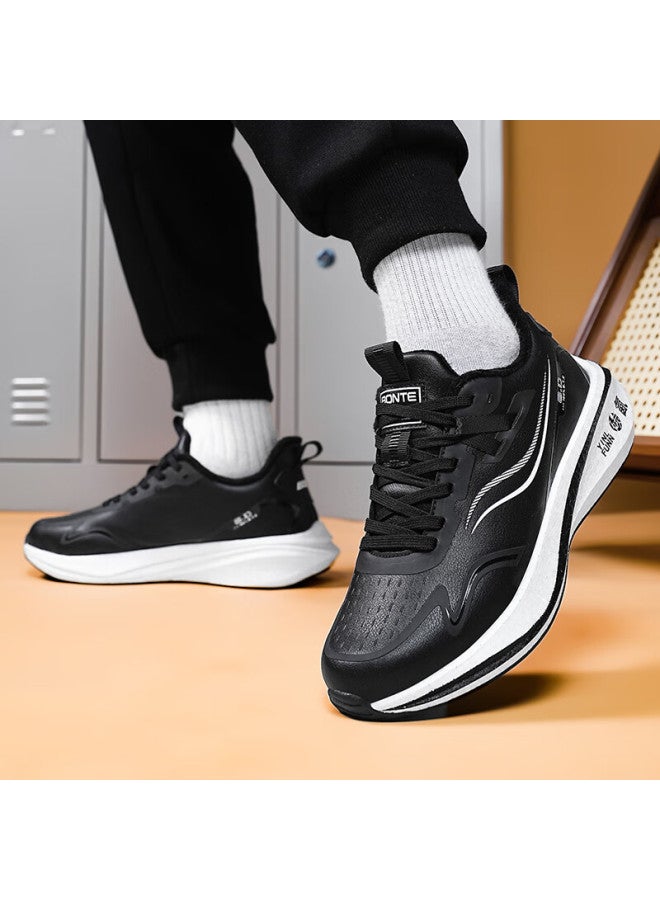 Bangte Sports Running Shoes Breathable Mesh Lightweight Non-slip Wear-resistant Casual Shoes Black White (cotton) Size 40 - Image 1