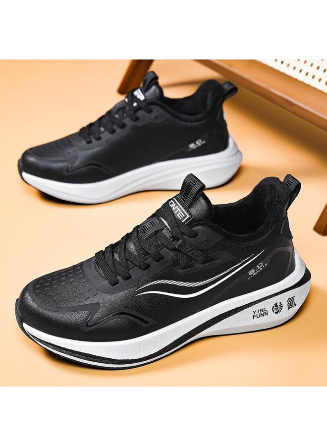Bangte Sports Running Shoes Breathable Mesh Lightweight Non-slip Wear-resistant Casual Shoes Black White (cotton) Size 40 - Image 3