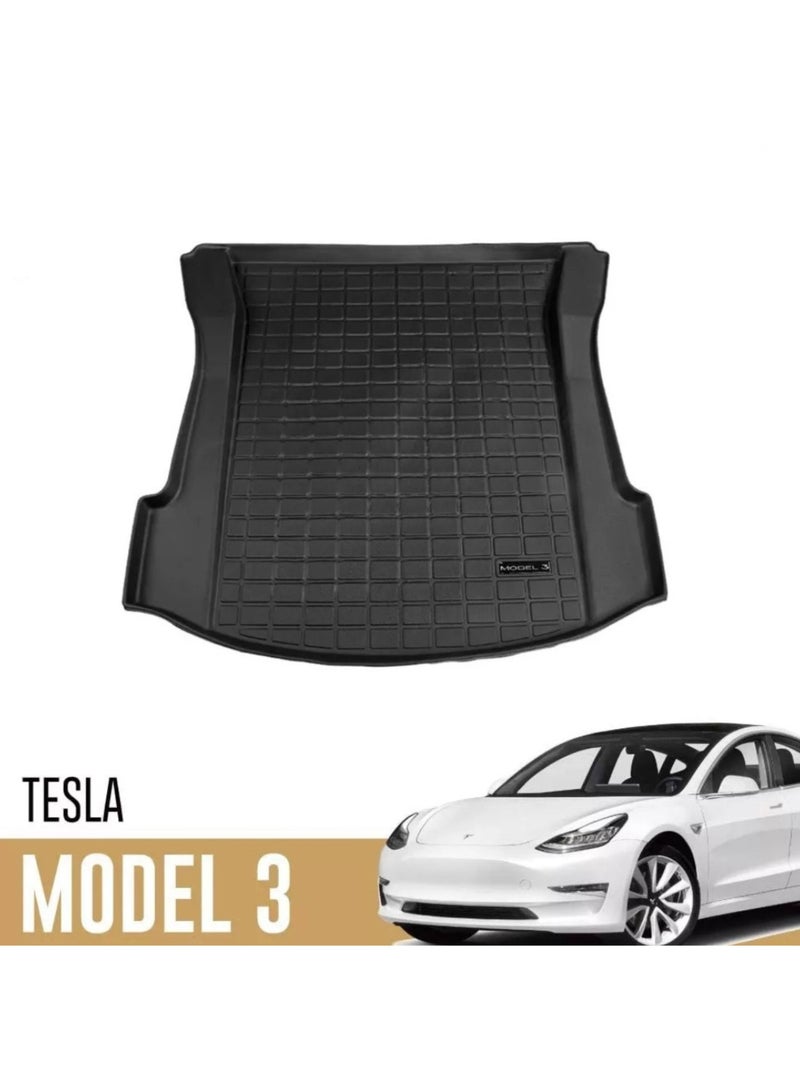 Generic Tesla 3Pcs Mat Set Model 3 2021 2022 2023 TPE Car Frunk And Rear Trunk Storage Box Mat Pad With Rear Full Mat cover - Image 4