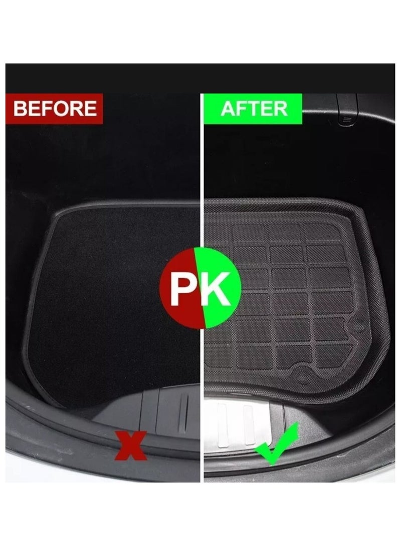 Generic Tesla 3Pcs Mat Set Model 3 2021 2022 2023 TPE Car Frunk And Rear Trunk Storage Box Mat Pad With Rear Full Mat cover - Image 3