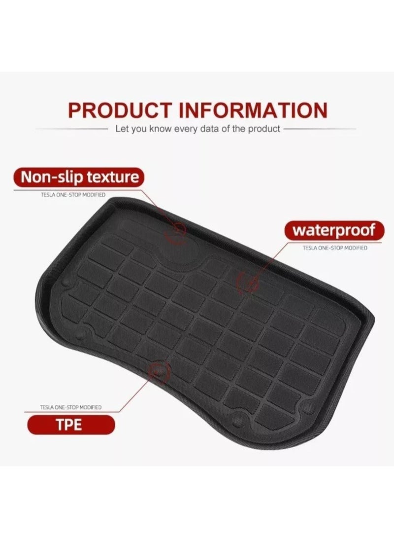 Generic Tesla 3Pcs Mat Set Model 3 2021 2022 2023 TPE Car Frunk And Rear Trunk Storage Box Mat Pad With Rear Full Mat cover - Image 2