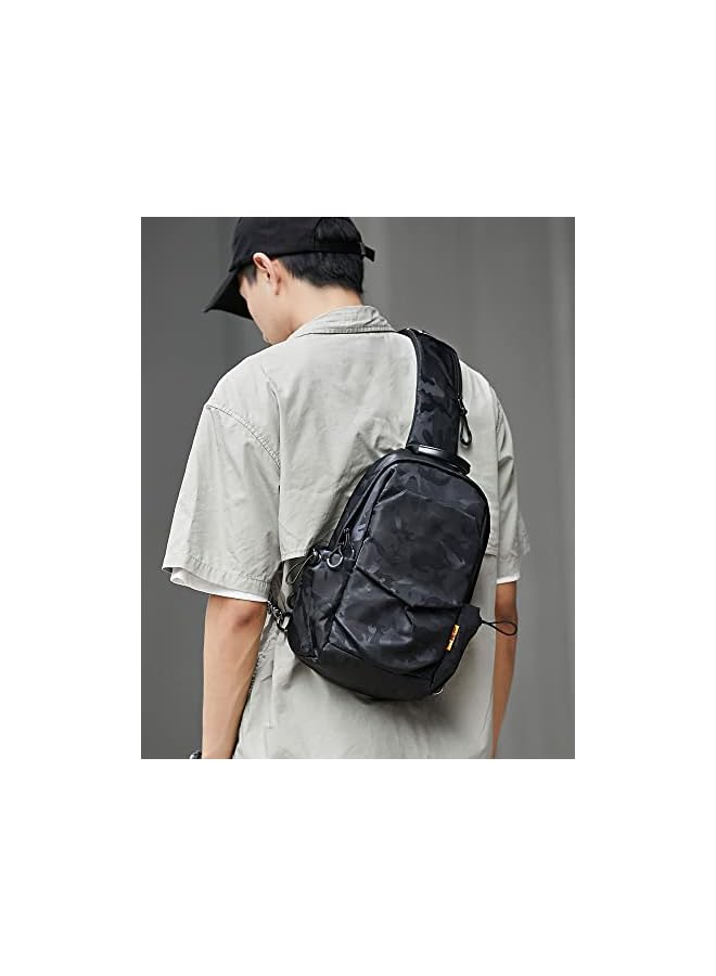 PROMASS Black Sling Crossbody Backpack Shoulder Bag for Men Women - Image 2