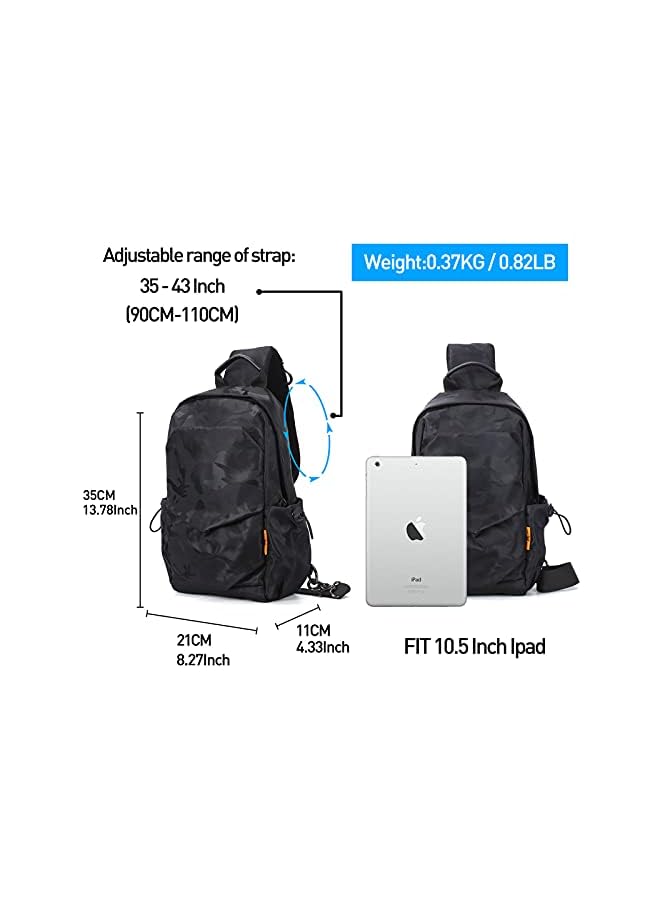 PROMASS Black Sling Crossbody Backpack Shoulder Bag for Men Women - Image 3