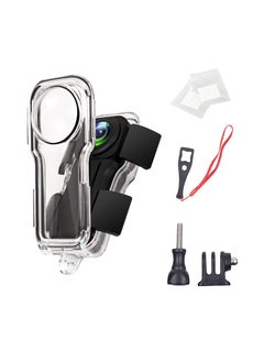 Waterproof Case Compatible with Insta360 One RS 1-Inch 360 Panoramic Edition/Underwater Diving Protective Housing 40M w/ Invisible Base-12 Pcs Anti Fog Slice Accessories