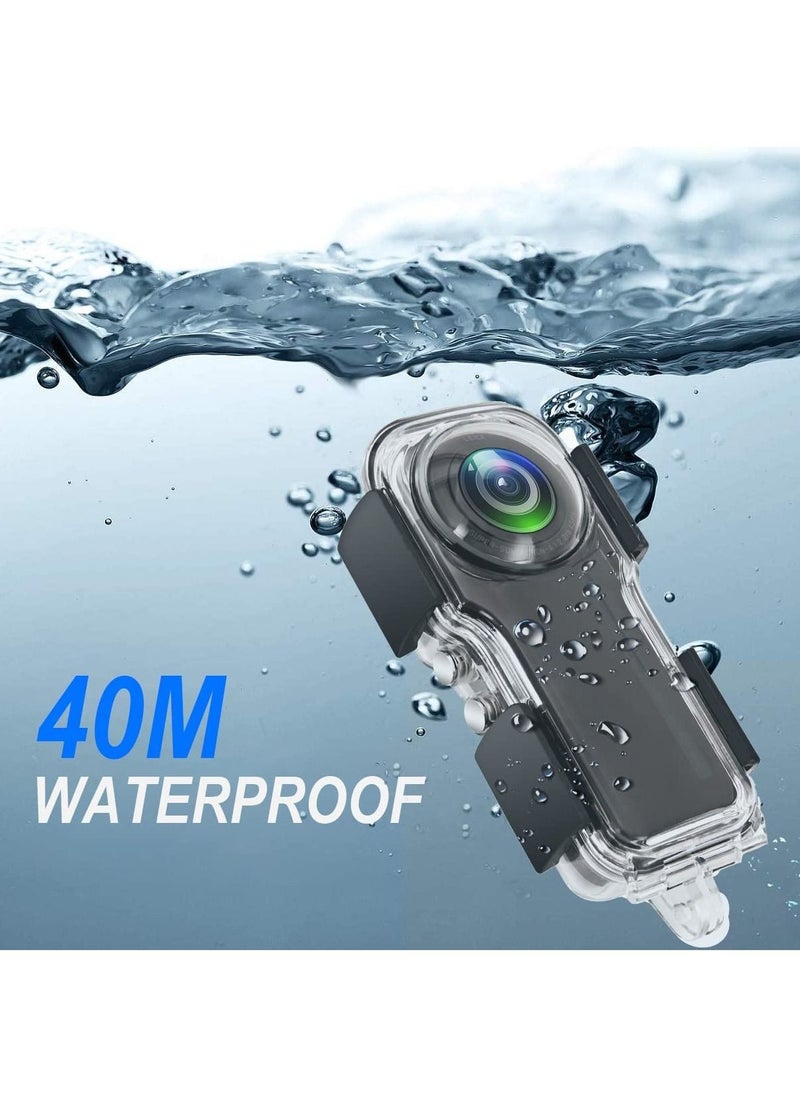 Generic - Waterproof Case Compatible with Insta360 One RS 1-Inch 360 Panoramic Edition/Underwater Diving Protective Housing 40M w/ Invisible Base-12 Pcs Anti Fog Slice Accessories - Image 1
