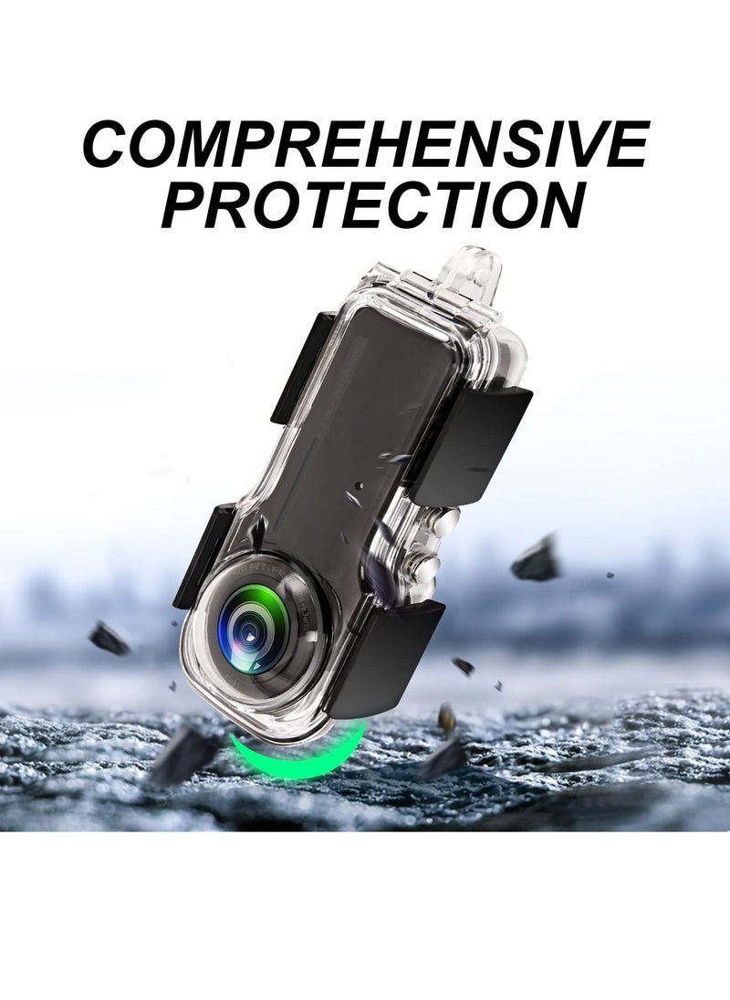 Generic - Waterproof Case Compatible with Insta360 One RS 1-Inch 360 Panoramic Edition/Underwater Diving Protective Housing 40M w/ Invisible Base-12 Pcs Anti Fog Slice Accessories - Image 1