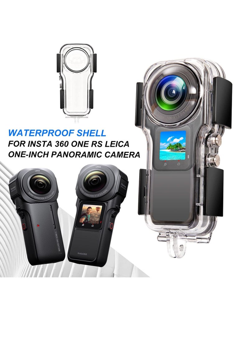 Generic - Waterproof Case Compatible with Insta360 One RS 1-Inch 360 Panoramic Edition/Underwater Diving Protective Housing 40M w/ Invisible Base-12 Pcs Anti Fog Slice Accessories - Image 1