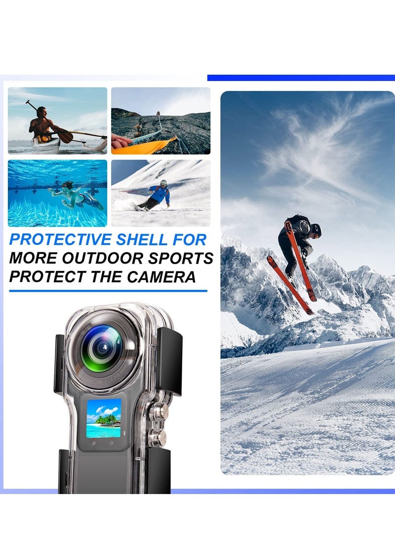 Generic - Waterproof Case Compatible with Insta360 One RS 1-Inch 360 Panoramic Edition/Underwater Diving Protective Housing 40M w/ Invisible Base-12 Pcs Anti Fog Slice Accessories - Image 1