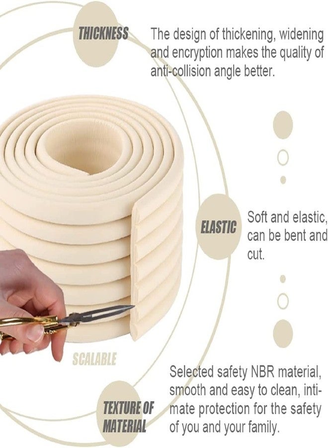 OLWICK واقي زوايا للأطفال من أولويك، قطعة واحدة | شريط وسادة سميك للغاية لسلامة الطفل | واقي حواف للأطراف الحادة، والطاولات، والمكاتب، وزوايا الجدران، والأثاث - طول مترين (لون كريمي) - Image 5